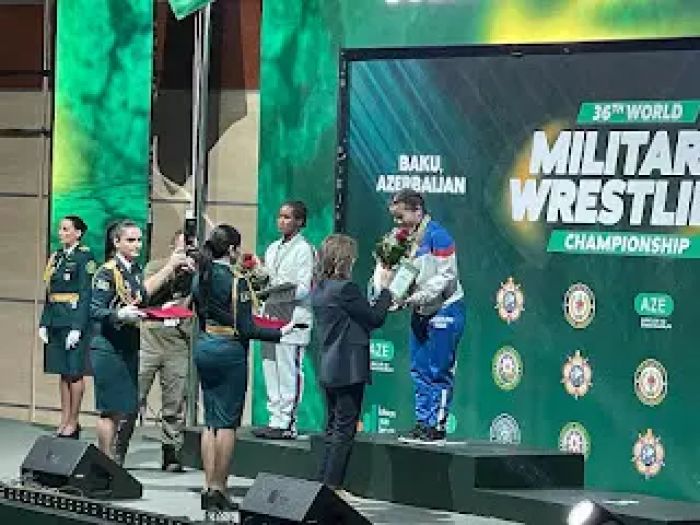 Nigerian military wrestler wins gold at world wrestling championship