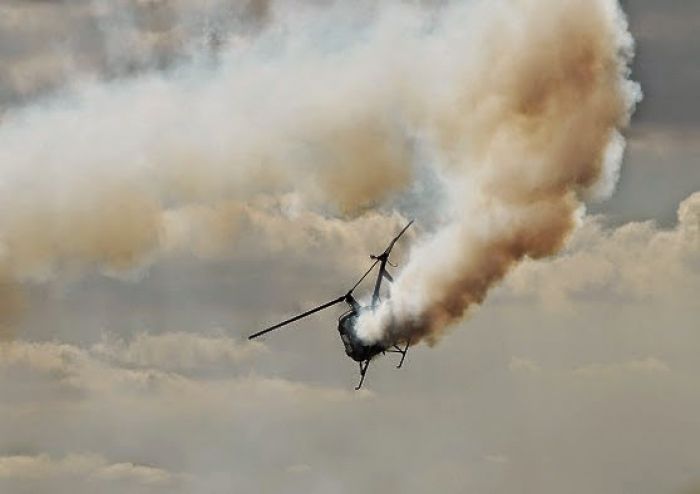 Military Helicopter Crashlands, explodes in Port Harcourt