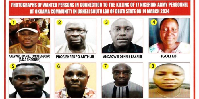 Defence Headquarters Declares Eight Wanted Over Murder Of 17 Military Personnel In Delta